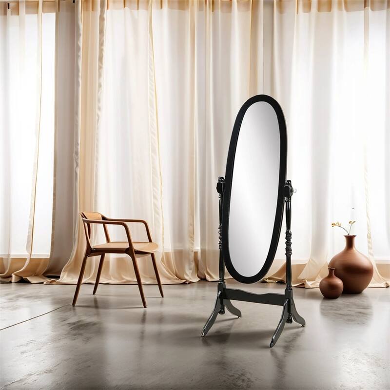 Traditional Queen Anna Style Wood Floor Cheval Mirror