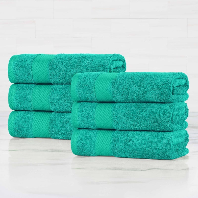 Superior Luxury Solid Highly Absorbent Egyptian Cotton Hand Towel - (Set of 6)