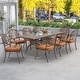 preview thumbnail 10 of 15, 9-Piece Outdoor Dining Set with 1 Table + 8 Chairs, All-Weather Aluminum Outdoor Patio Sets for Patio, Backyard, Garden 9-Piece
