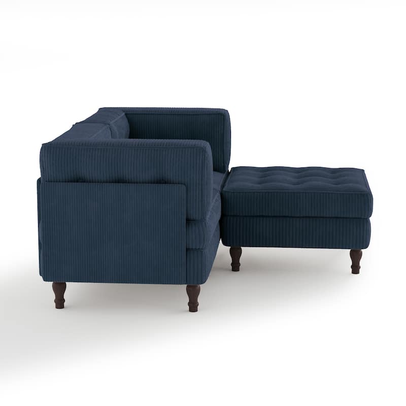 Oversized Sofa Corduroy Tufted Modular Sectional Set