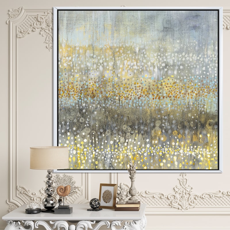 Designart "Glam Rain Abstract IV" Modern & Contemporary Framed Canvas