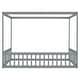 preview thumbnail 32 of 49, Full Size Canopy Frame Floor Bed with Fence