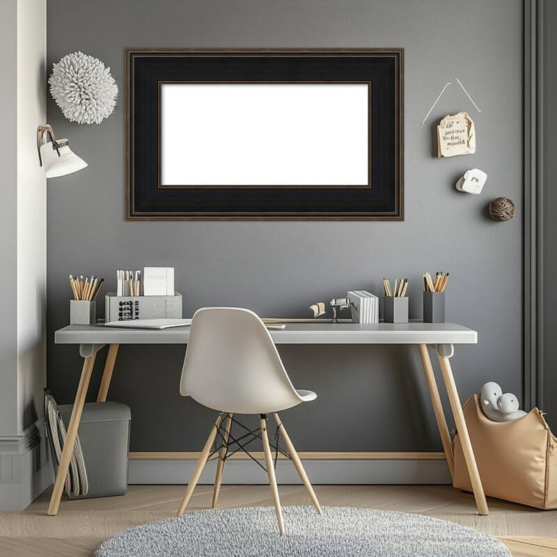 Amanti Art Mezzanine Antique Silver Framed Dry Erase Magnetic Board