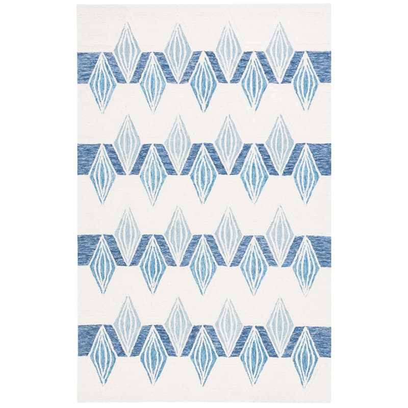 SAFAVIEH Handmade Metro Lizica French Country Wool Rug - 8' x 10' - Ivory/Blue