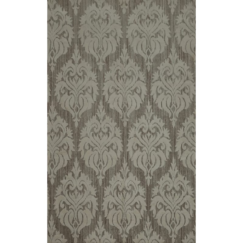 Hand Knotted Oriental 100% Wool Carpet Modern Damask Beige & Ivories Contemporary Area Rug - 8' 0'' X 5' 0''