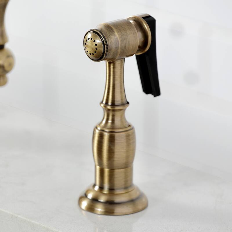 Vintage Two-Handle Kitchen Faucet with Brass Sprayer