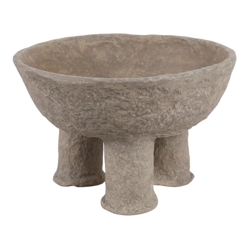 Pottery Paper Mache Bowl Stylish Unique Elevated Modern - 15.75" x 15.75" x 10.25" - Tan - 15.75" x 15.75" x 10.25"
