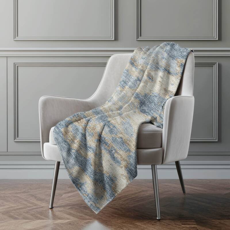 Premium Machine Washable ASB71 Abstract Modern Sherpa Throw Blanket