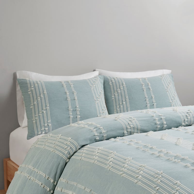 INK+IVY Kara 3 Piece Cotton Jacquard Duvet Cover Set (Insert excluded)