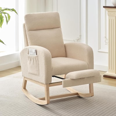 Rocking Chair for Living Room, Bedroom, Garden with Foot Rest - 1PC