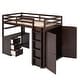 preview thumbnail 50 of 56, Twin size Loft Bed with Drawers, Desk and Wardrobe, Space-saving, White