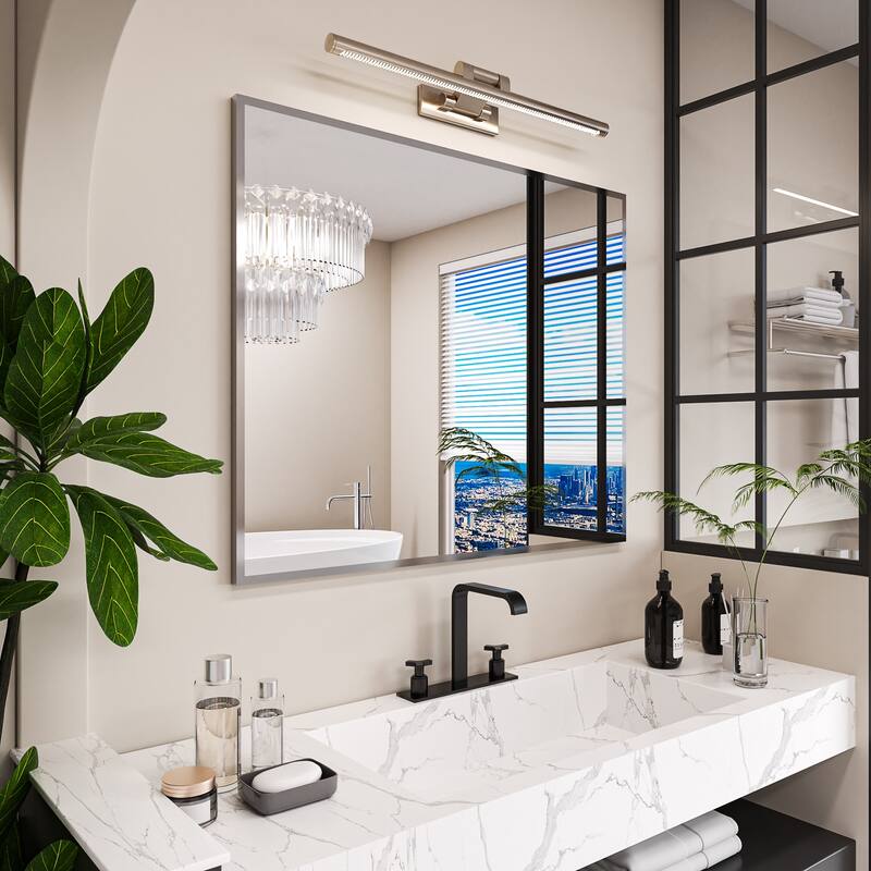 QuivaraView Wall Mounted Aluminum Frame Bathroom Vanity Mirror