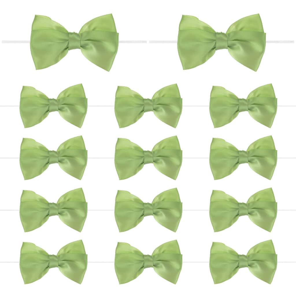 36-Pack Satin Ribbon Twist Tie Bows 3x3.6" Bow Twist for Craft