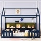 preview thumbnail 12 of 29, Twin Size House Bed with LED Light and Storage Bookshelf
