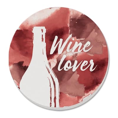 Wine Lover 4 Pack Absorbent Stone Coasters with Protective Cork Backing Made in The USA Absorbent Easily Wipes Clean