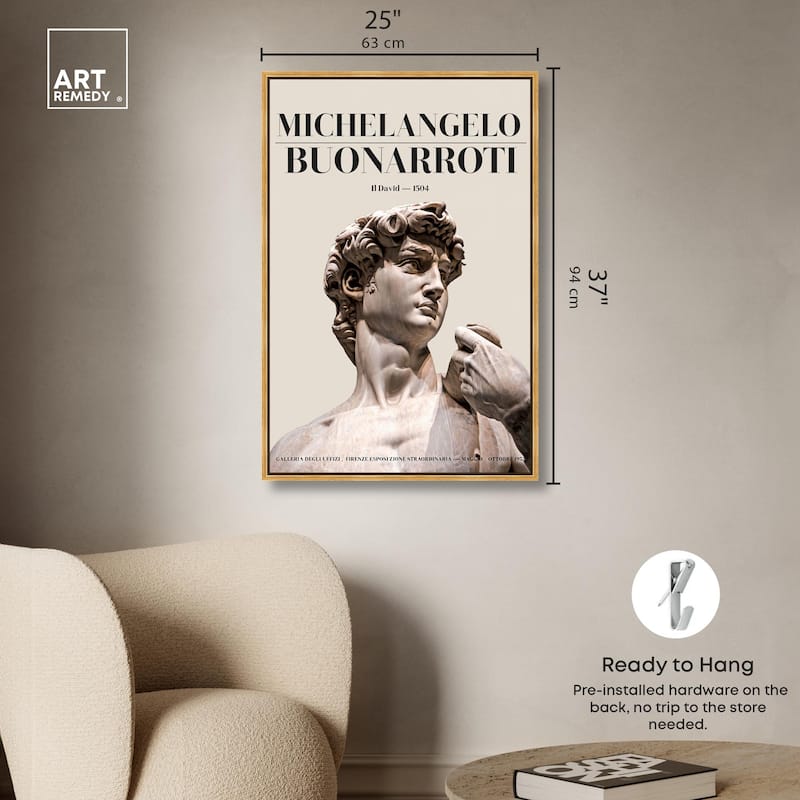Gaze of Michelangelo's David Canvas by Art Remedy