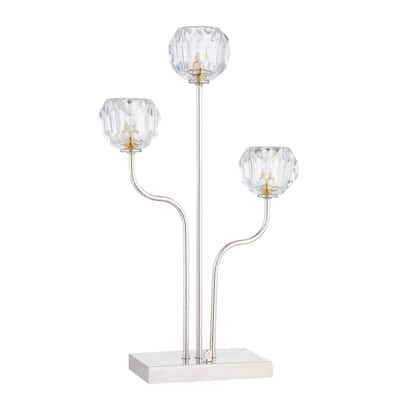 22"H Metal Crystal Table Lamp - Nickel
