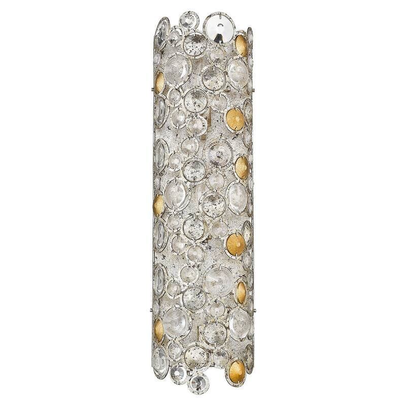 Modern Silver Flush Mount Sconce Light with Ambient 3-Light and Compatible with E12 LED Bulbs - 27”H x 7.5”W