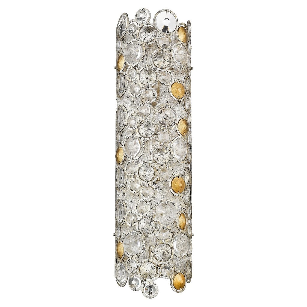 Modern Silver Flush Mount Sconce Light with Ambient 3-Light and Compatible with E12 LED Bulbs - 27”H x 7.5”W