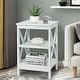 preview thumbnail 17 of 41, Gymax 3-Tier Nightstand End Table X Design Storage Display Shelf
