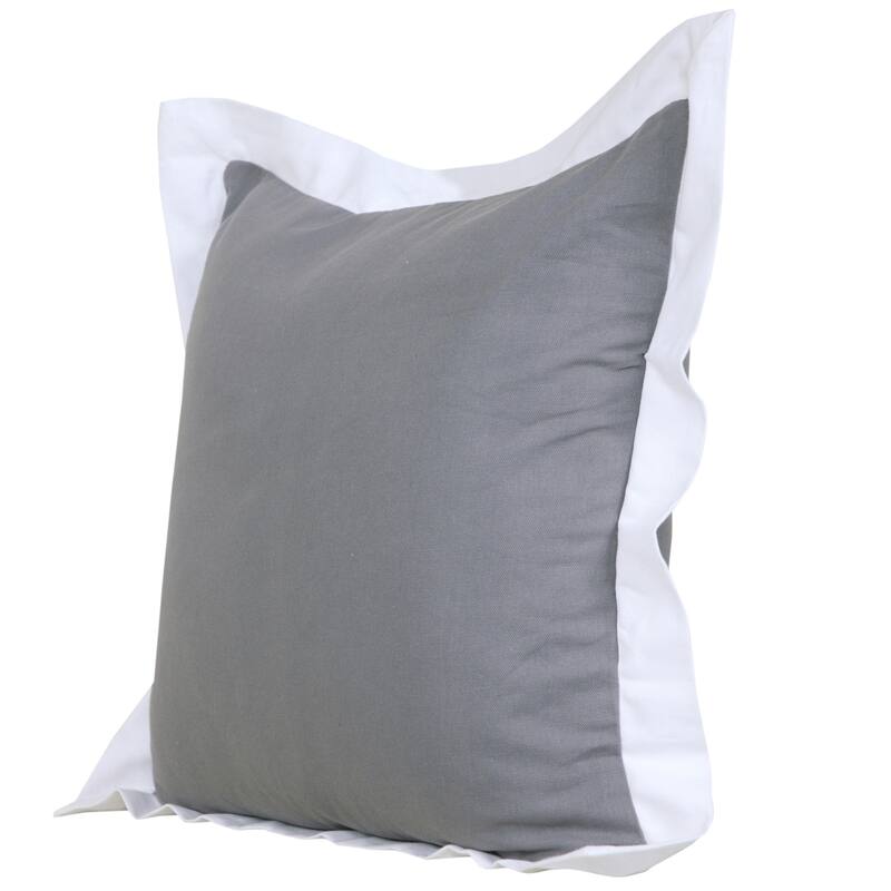 HomeRoots 20" X 20" Gray And White 100% Cotton Geometric Zippered Pillow