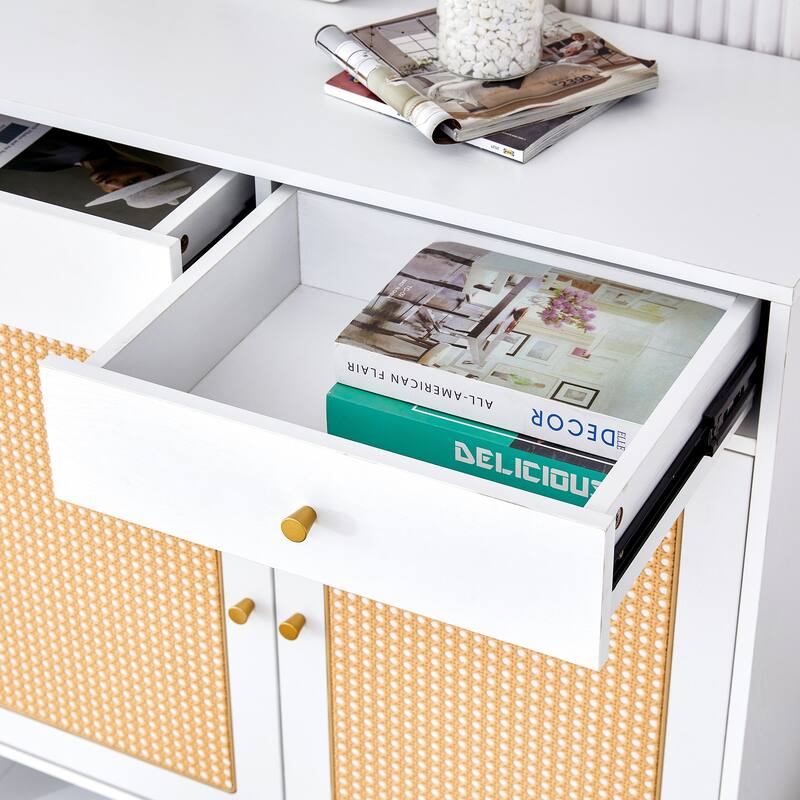 modern minimalist storage cabinet, rattan shoe cabinet, bedside table