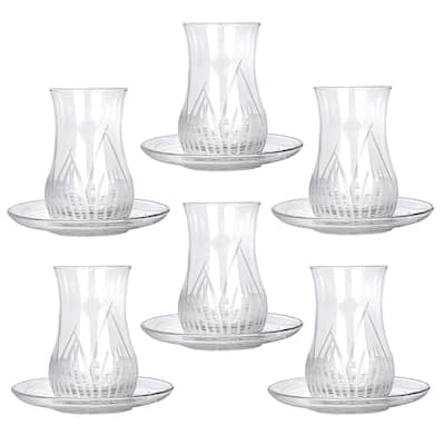 Canba Lotus Authentic Armud Tea Glass Set for 6