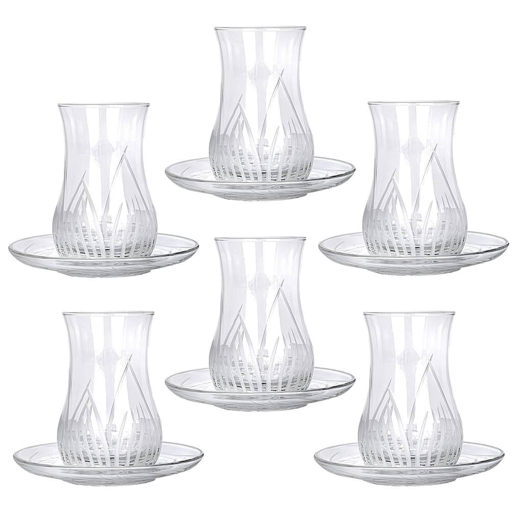 Canba Lotus Authentic Armud Tea Glass Set for 6
