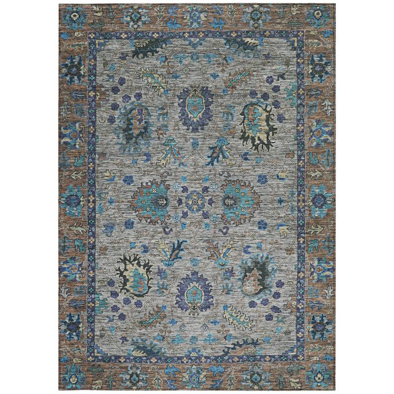 HomeRoots Floral Traditional Rectangle Outdoor Rug