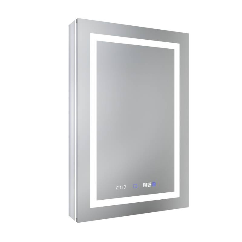 36'' H Recessed or Surface Mounted Bathroom LED Mirror Cabinet With Defogger, Dimmer, 10x magnifying
