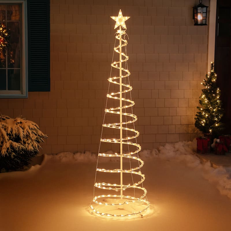 6' Clear Lighted Spiral Cone Tree Outdoor Christmas Decoration