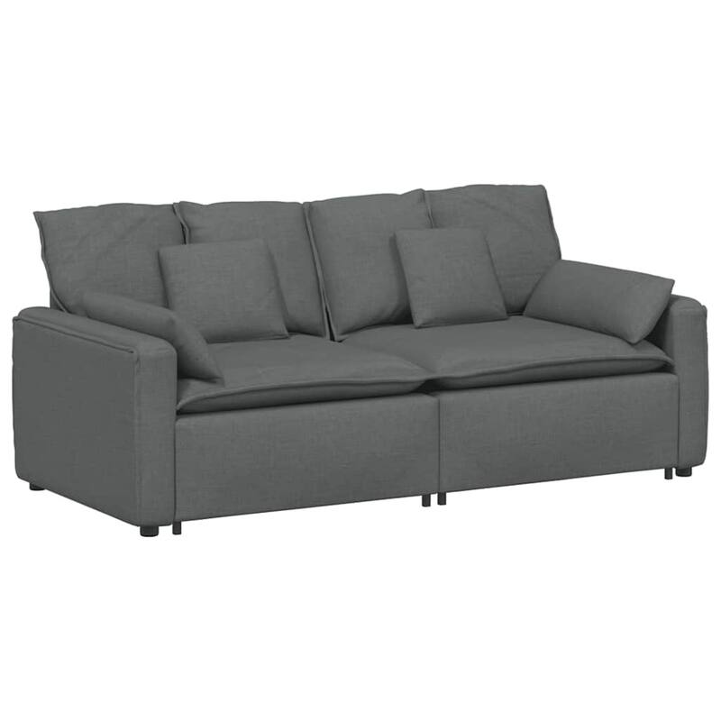 vidaXL Modular Sofa with Cushions Dark Gray - 88.2" x 41.3" x 25.2"