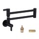 preview thumbnail 22 of 40, WOWOW Wall Mounted Pot Filler Faucet with Double Joint Swing Arms Matte Black