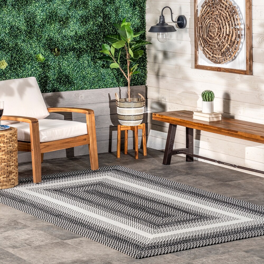 Washable Bordered Indoor Outdoor Rug for Patio, Deck, Porch - On Sale - Bed  Bath & Beyond - 38162742