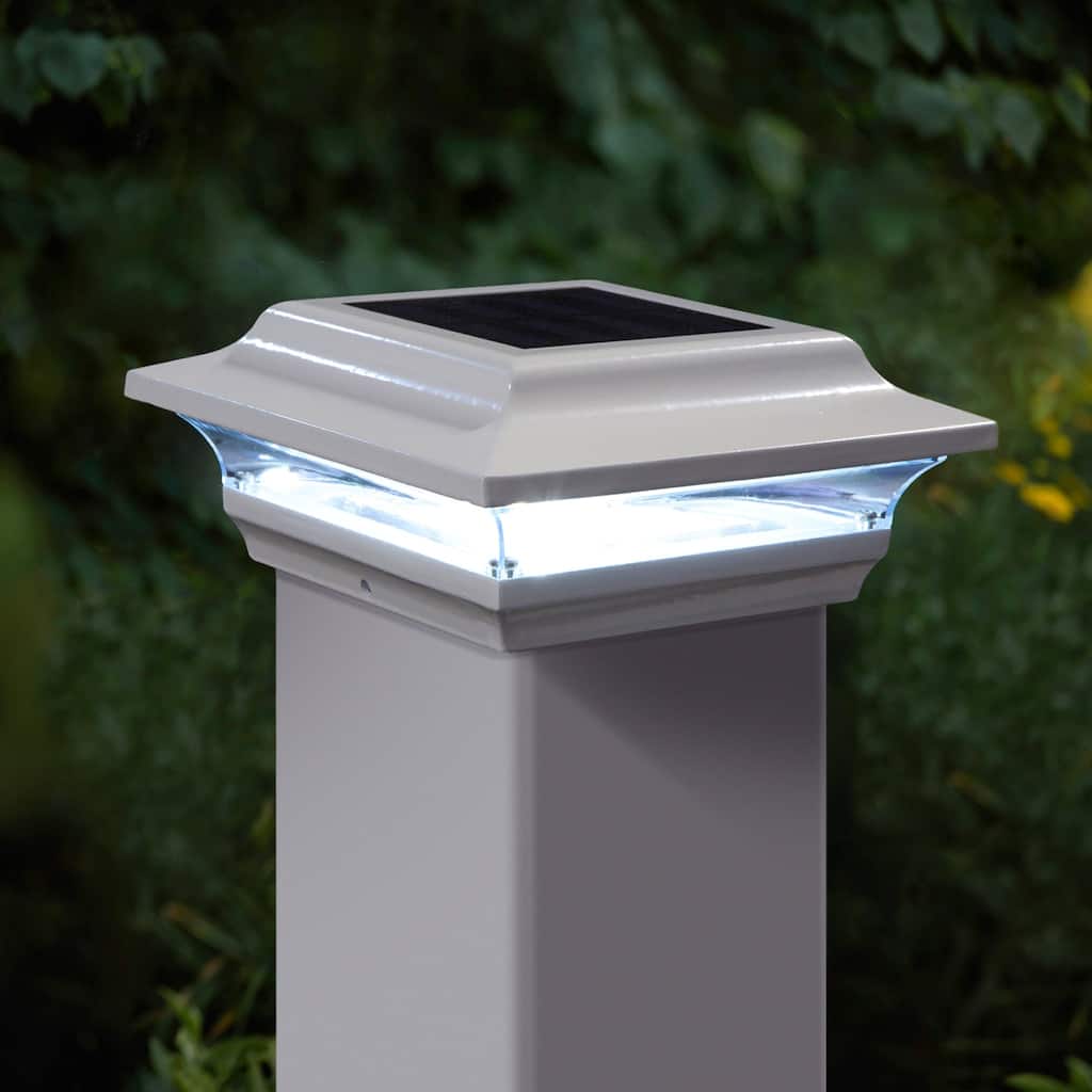 Classy Caps 4x4 White Aluminum Imperial Solar Post Cap (Set of 2)