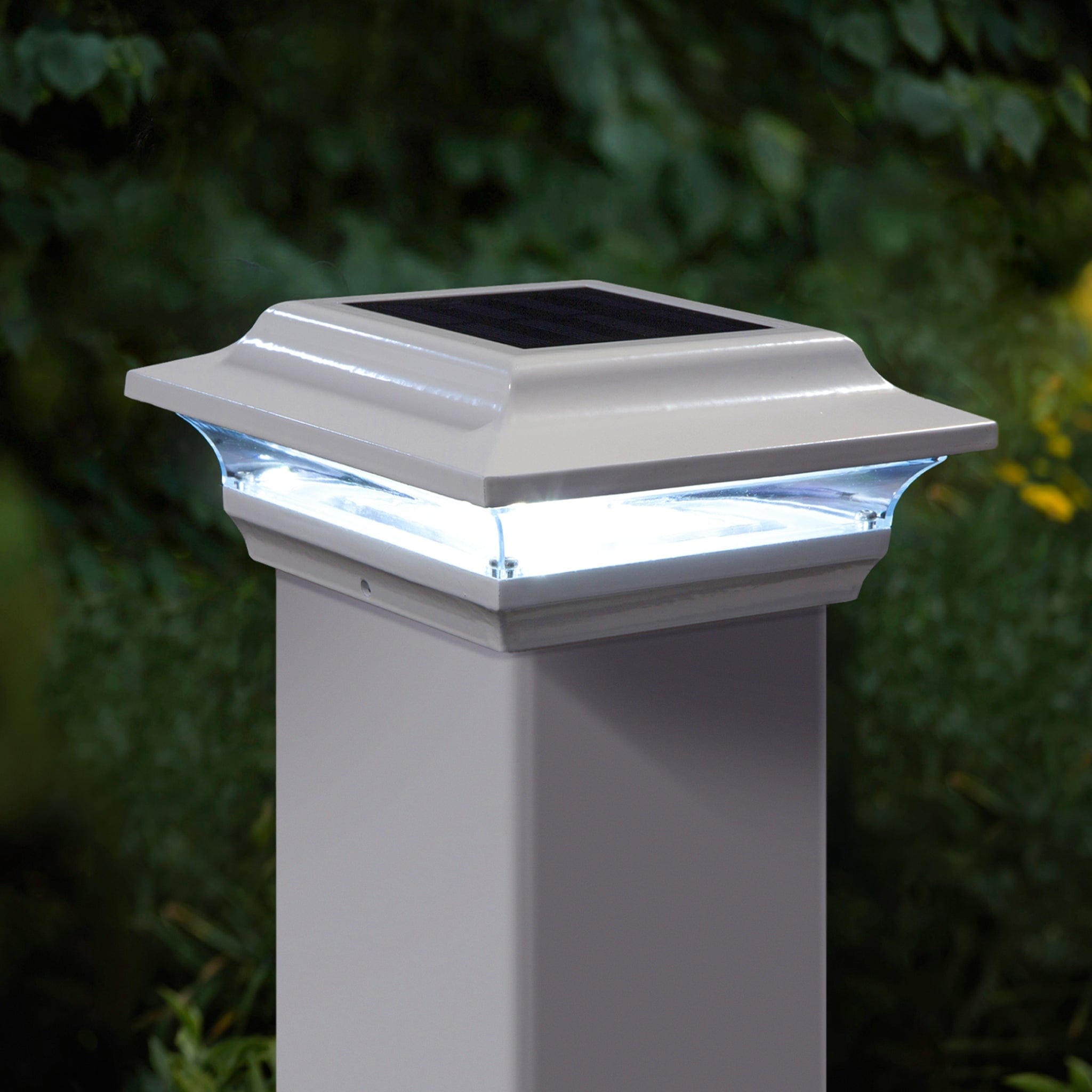Classy Caps 4x4 White Aluminum Imperial Solar Post Cap (Set of 2)