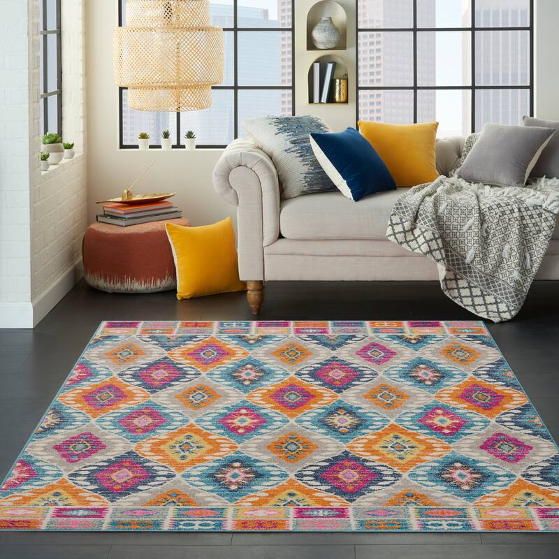 Nourison Passion Boho Geometric Tribal Area Rug - 5'3" x 7'3" - Multi - Rectangle