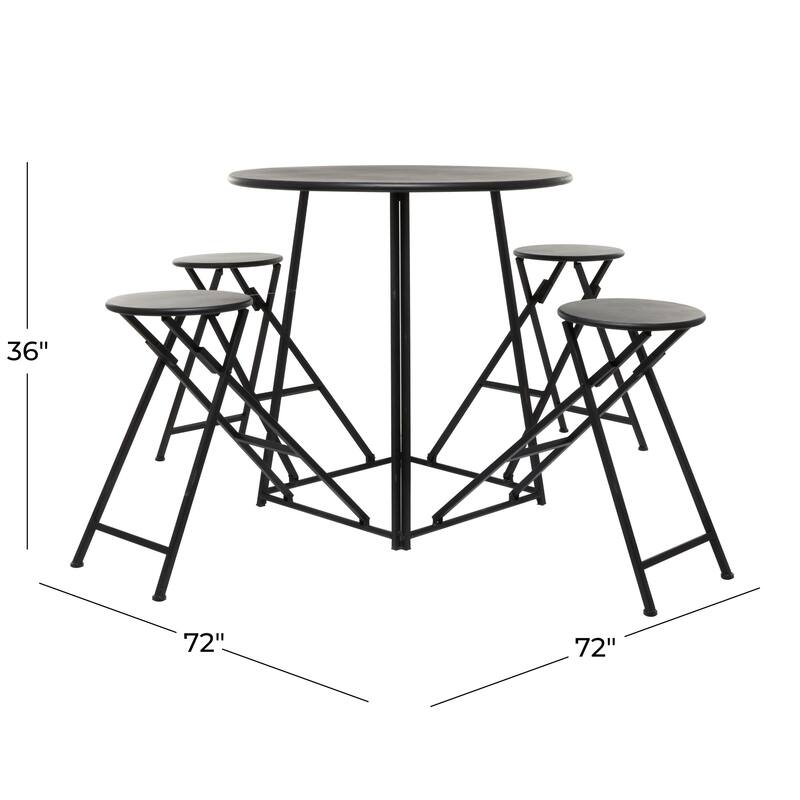 Metal Dining Table - Black - Roche River Decor