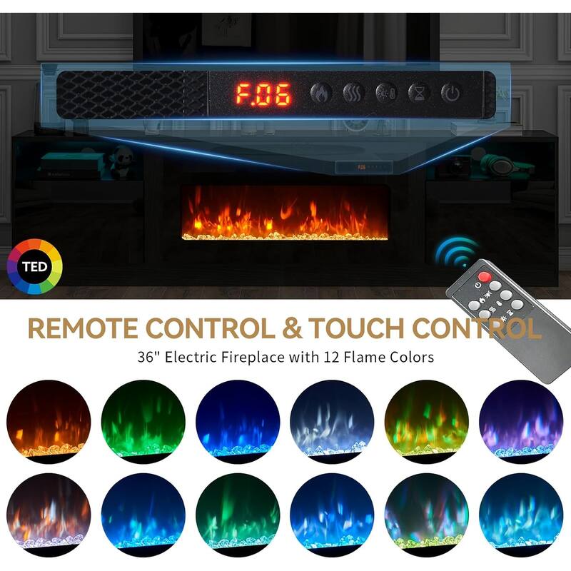 79'' Fireplace TV Stand with 36" Electric Fireplace