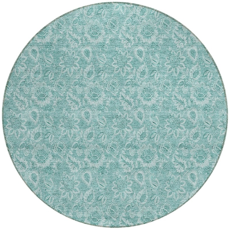HomeRoots Floral Transitional Rectangle Outdoor Rug