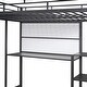 preview thumbnail 14 of 12, Contemporary Full Size Loft Bed with Desk and Whiteboard, Metal Loft Bed with 3 Shelves and Ladder, Maximized Space, Espresso