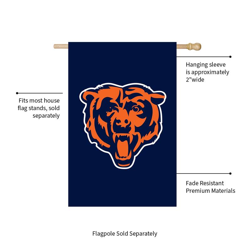 Applique Flag, House Size, Chicago Bears