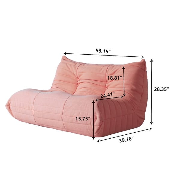 dimension image slide 10 of 12, Teddy Fabric Lazy Sofa Sets for Bedroom Living Room,Comfortable Bean Bag Chair Floor Couch