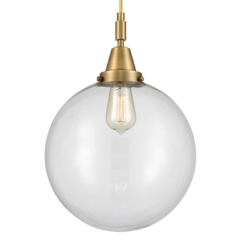 Innovations Lighting 447-1P-G202-12 Beacon 12" Wide Pendant with Clear - Brushed Brass