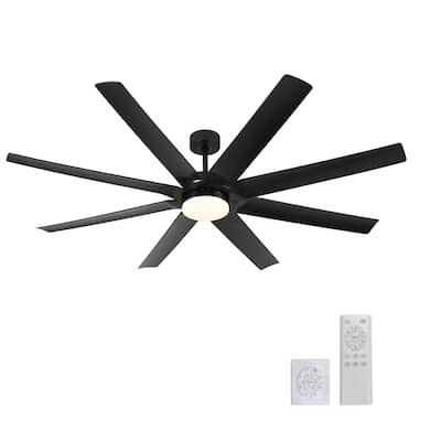 72 Inch Industrial DC Motor Ceiling Fan with light,Large Ceiling Fan with 8 Reversible Blades,3 Downrods,6-Speed Remote Control