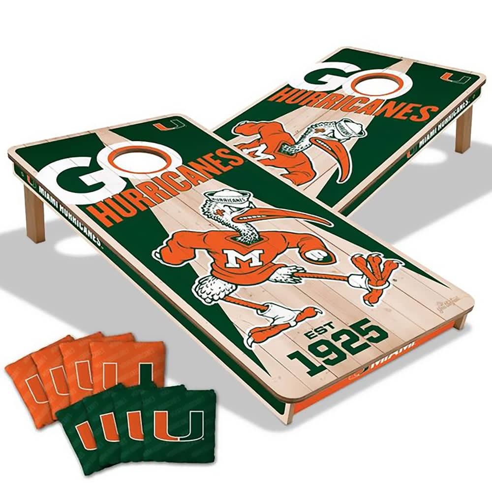Miami Hurricanes NCAA 2x4 Cornhole Board Set