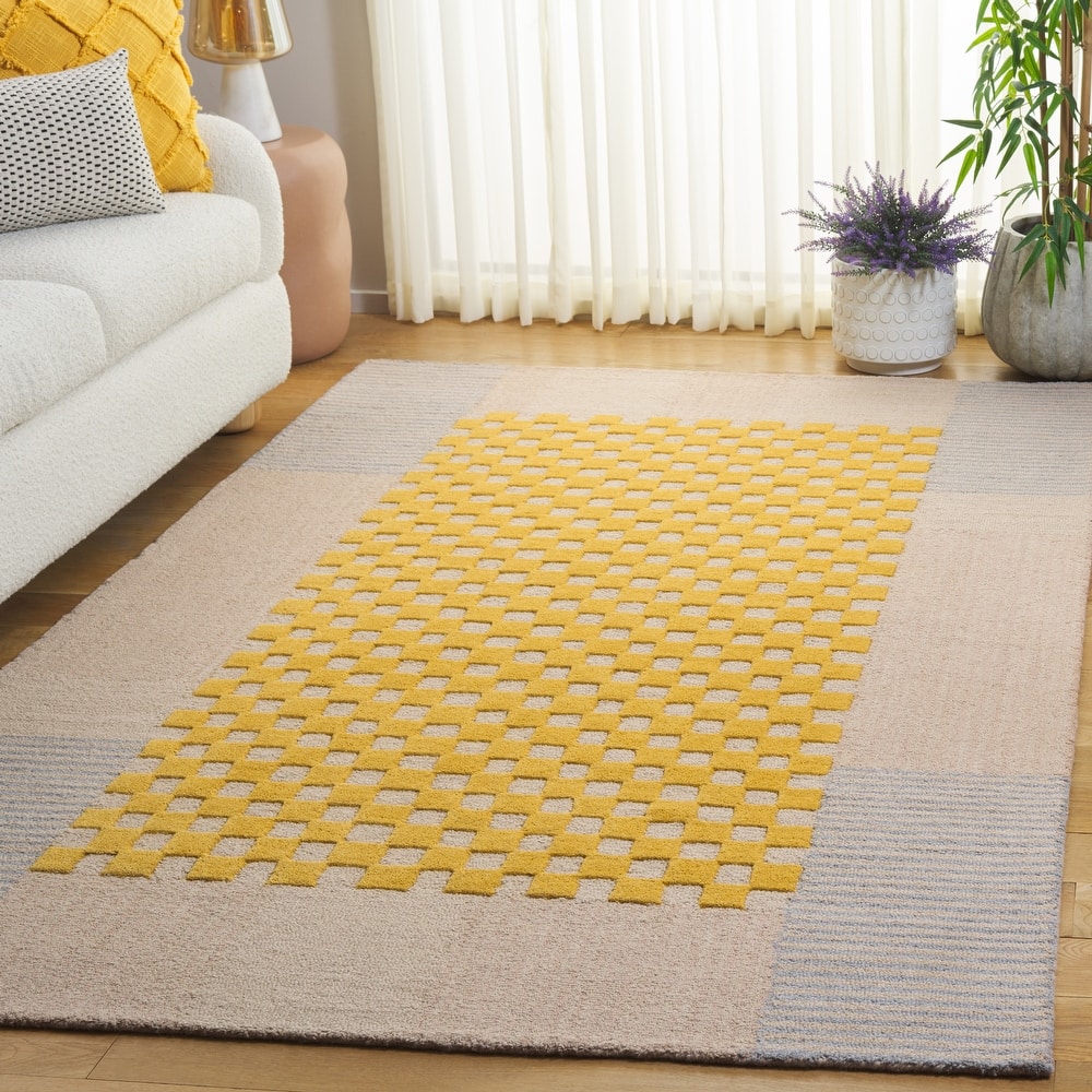 SAFAVIEH Handmade Genre Kiek Checkered Wool Rug