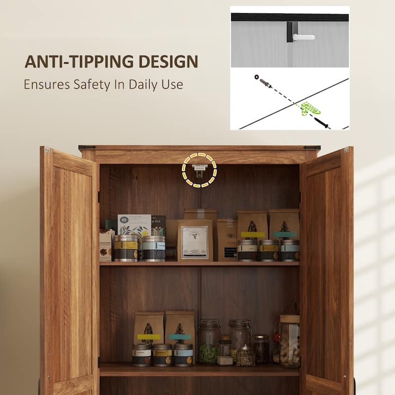 Pantry Cabinet with Adjustable Shelves - Kitchen Storage Organizer