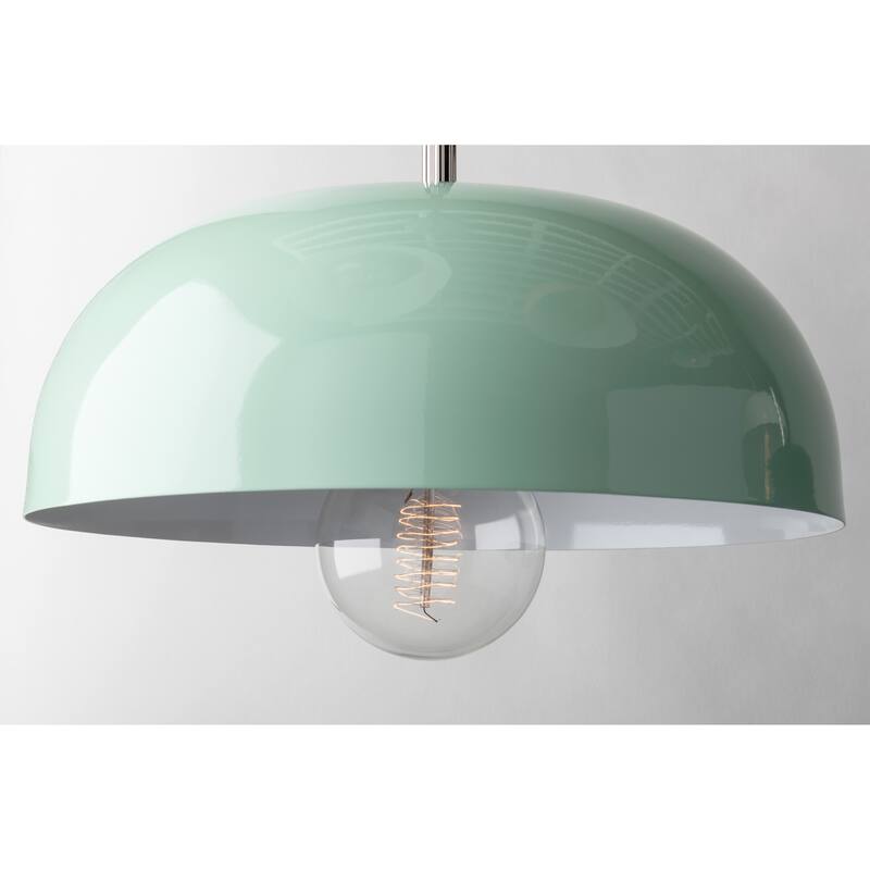 Mitzi by Hudson Valley Avery 1-light Polished Nickel Large Pendant, Mint Metal