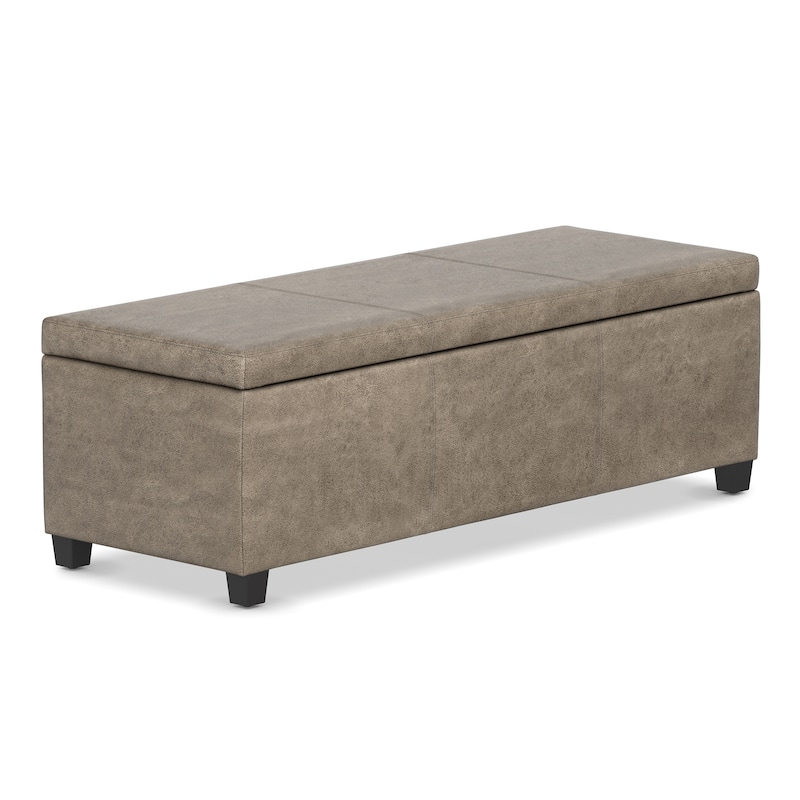 WYNDENHALL Franklin 48-in. Wide Contemporary Rectangular Storage Ottoman